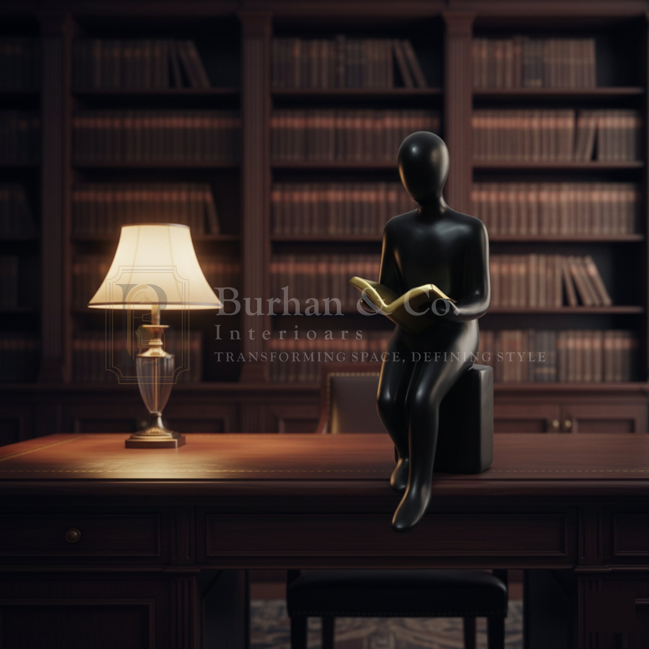 Abstract Man Reading Figurine