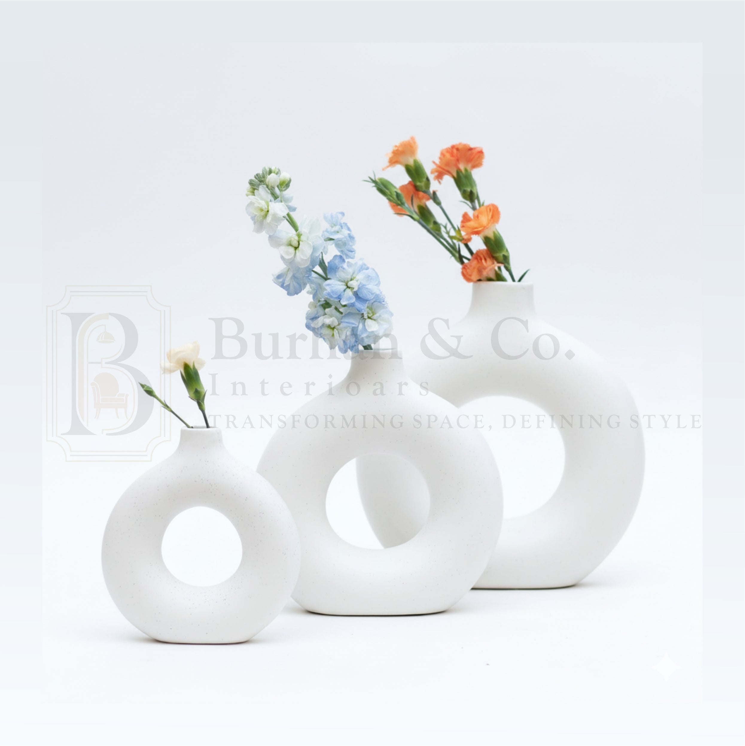 Ceramic Donuts Vases  Set of 3
