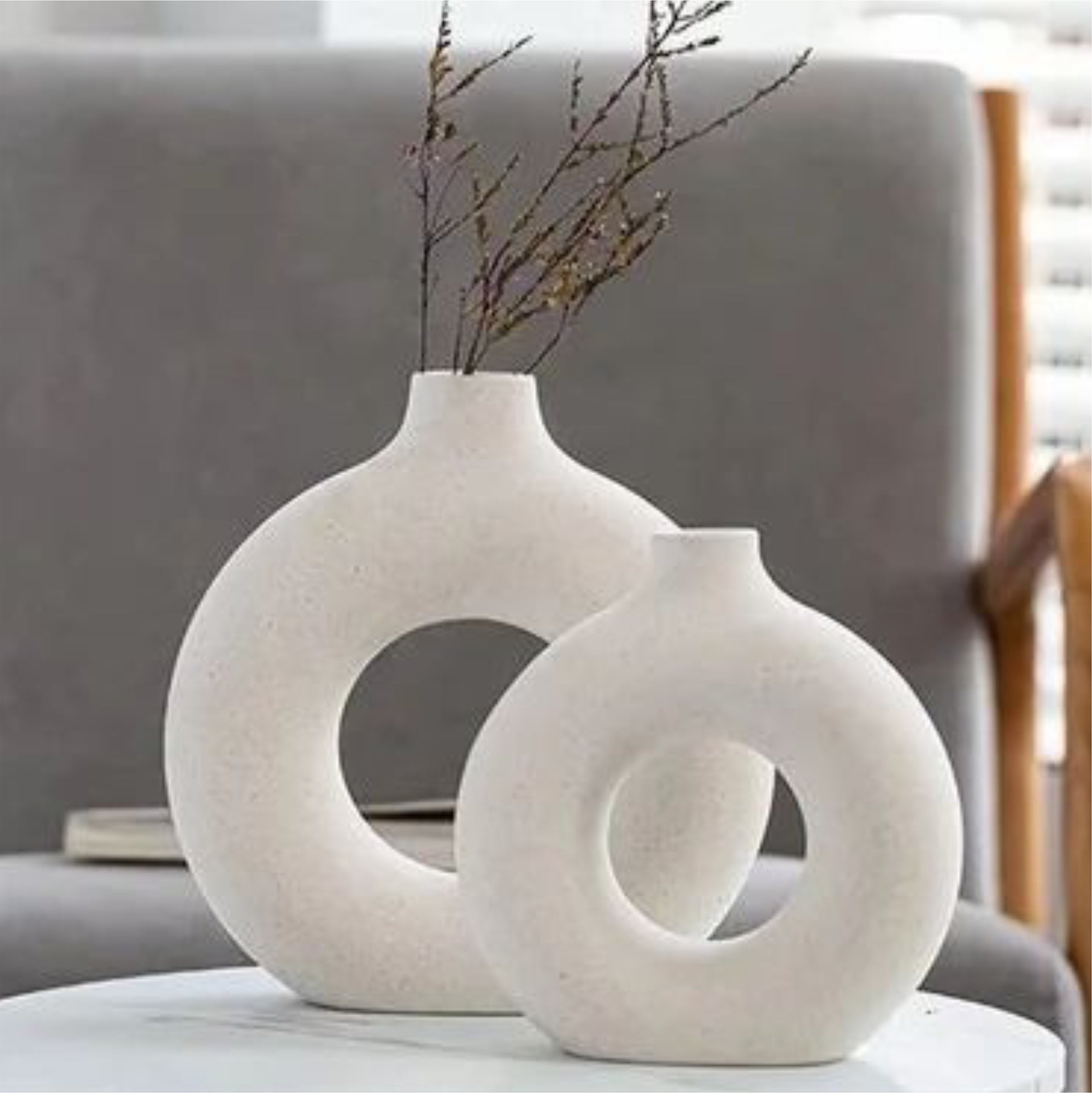 Ceramic Donuts Vases  Set of 3