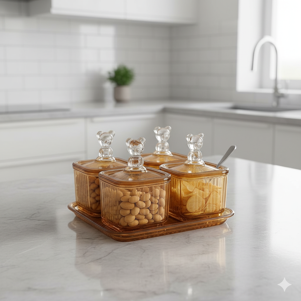 Serving Bowl Teddy Bear With Tray