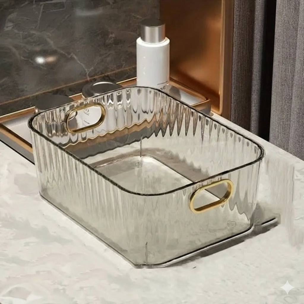 Clear Acrylic Desktop Organiser Basket