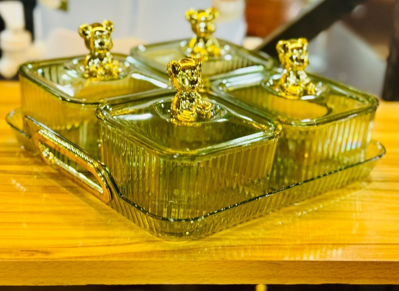 Serving Bowl Teddy Bear With Tray