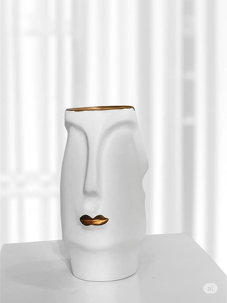 Abstract Two-Faced Ceramic Vase_ Artistic Decor