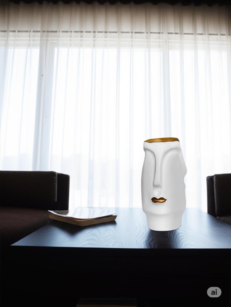 Abstract Two-Faced Ceramic Vase_ Artistic Decor