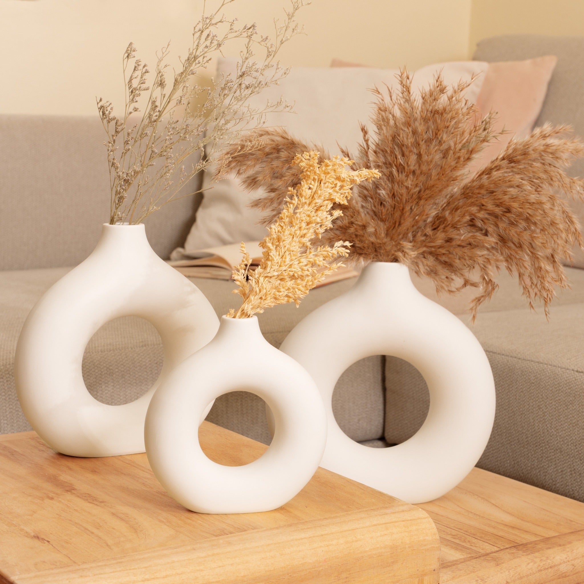 Ceramic Donuts Vases  Set of 3