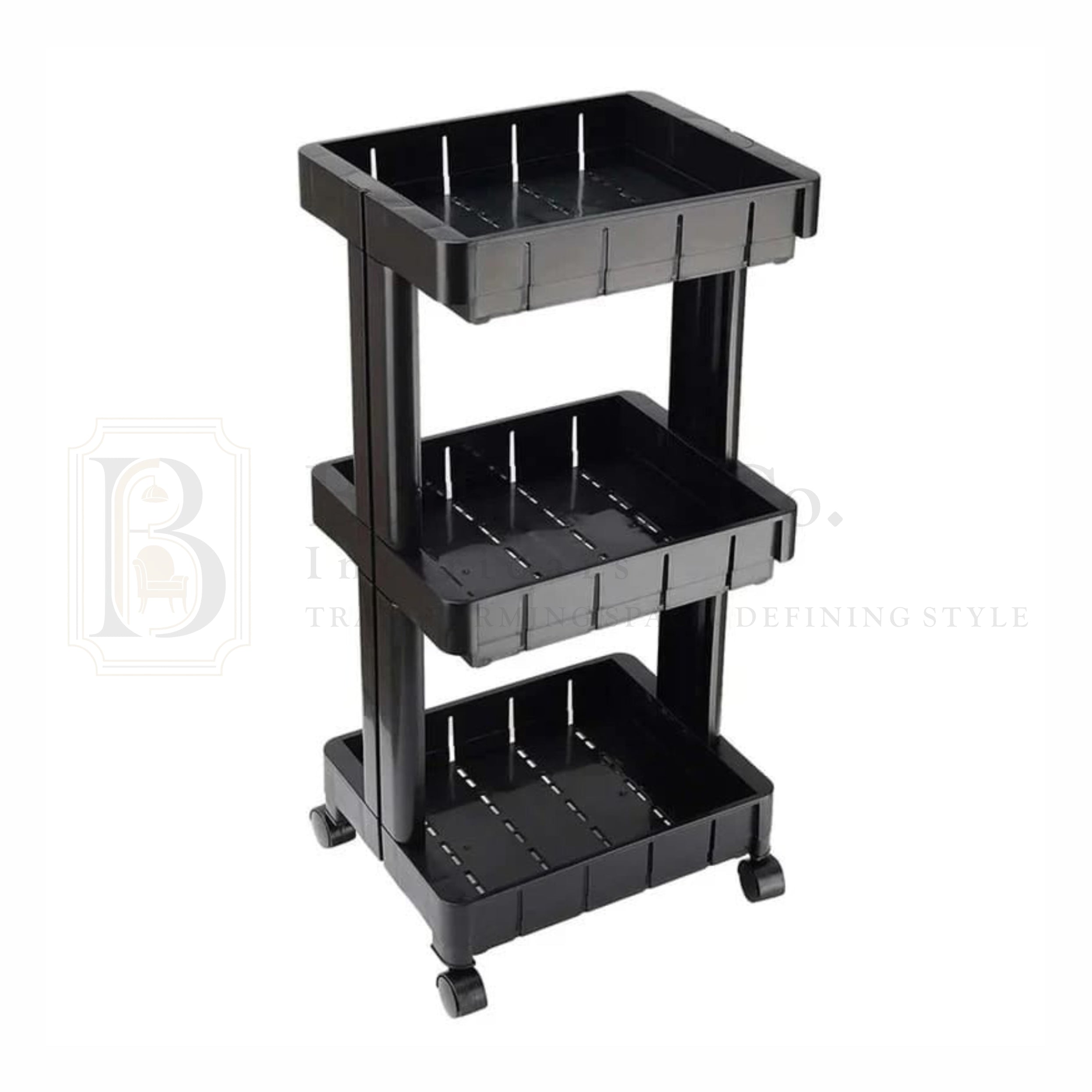 Multipurpose Plastic 3-Tier Storage Adjustable Trolley