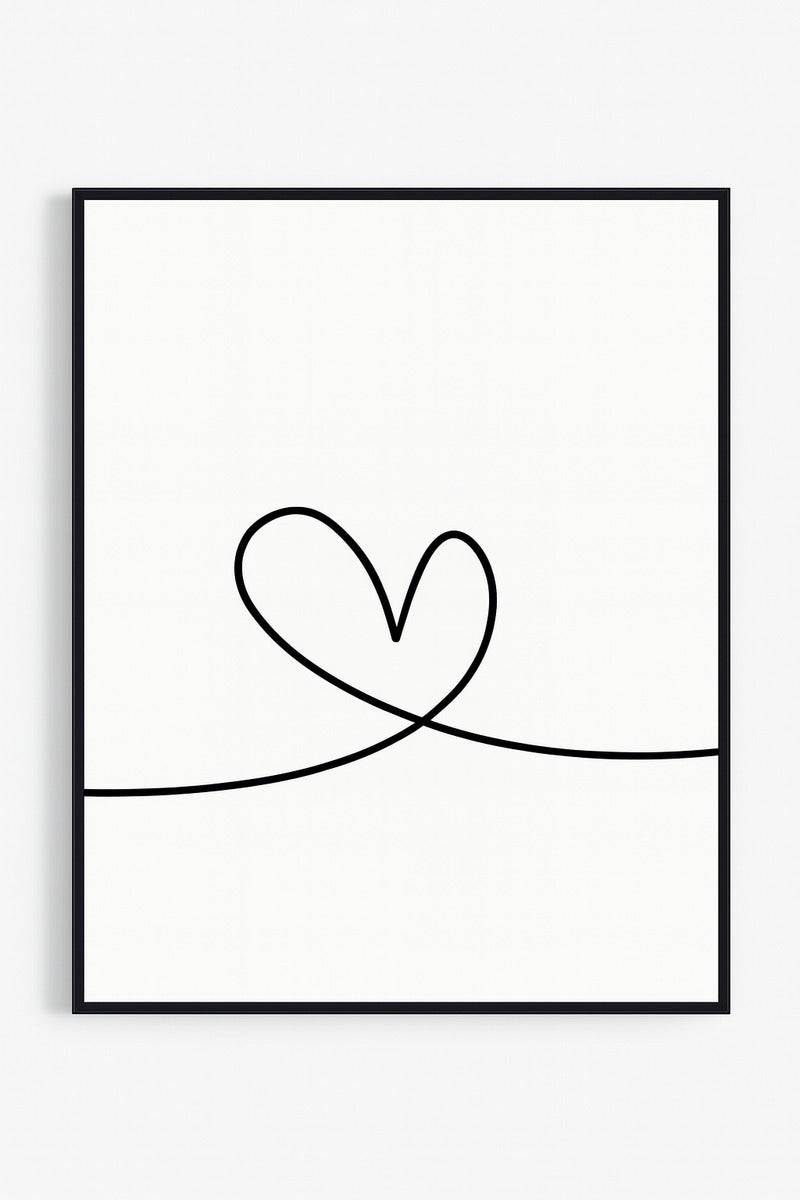 Romantic Couple Wall Art Set (3 Pieces) – "Yes", Heart Line & "You & Me"