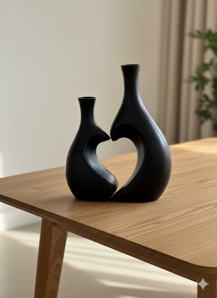 Romintic Heart Duo Luxury Ceramic Vase Set