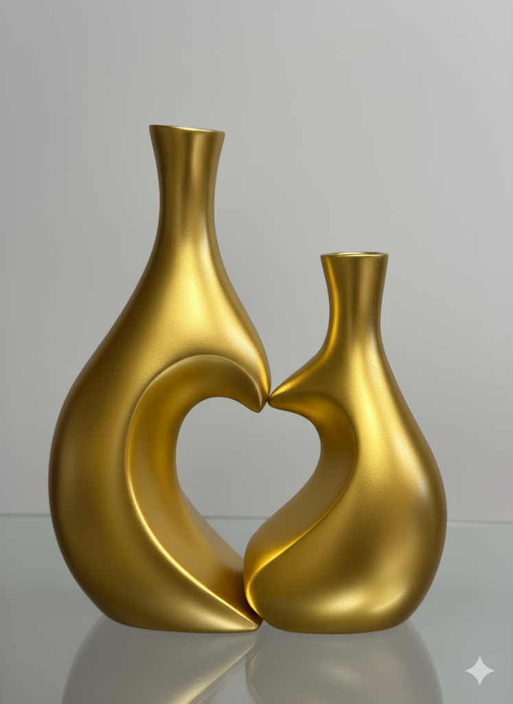 Romintic Heart Duo Luxury Ceramic Vase Set