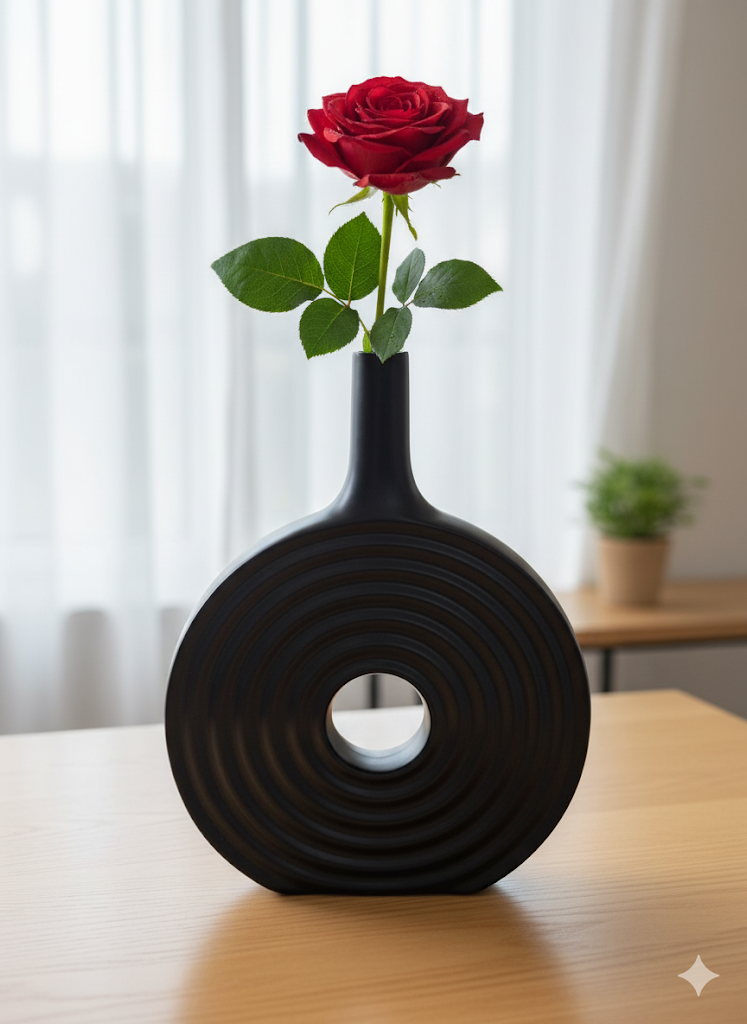 Luxury Black Spiral Decorative Vase