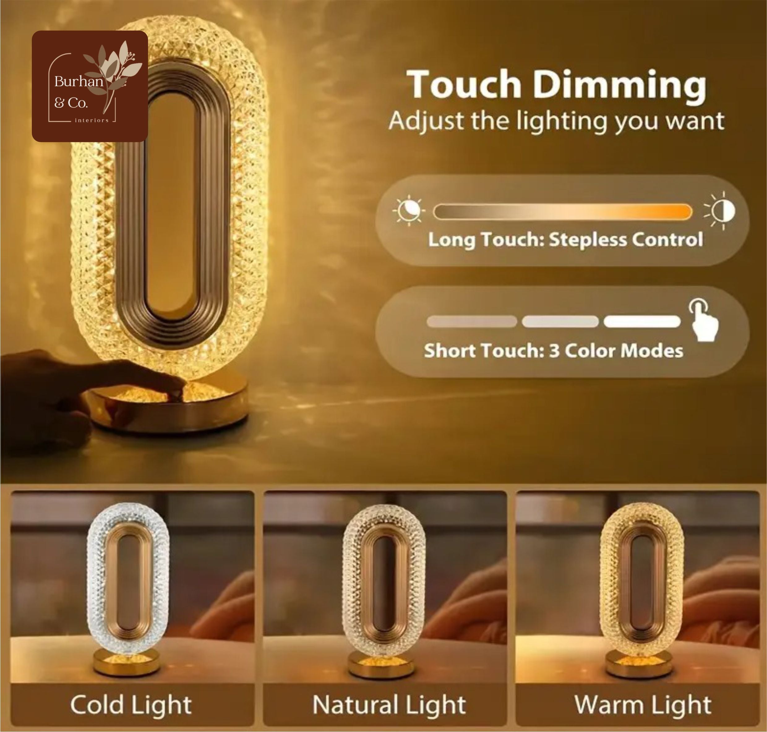 LED Table Lamp USB Charge Touch