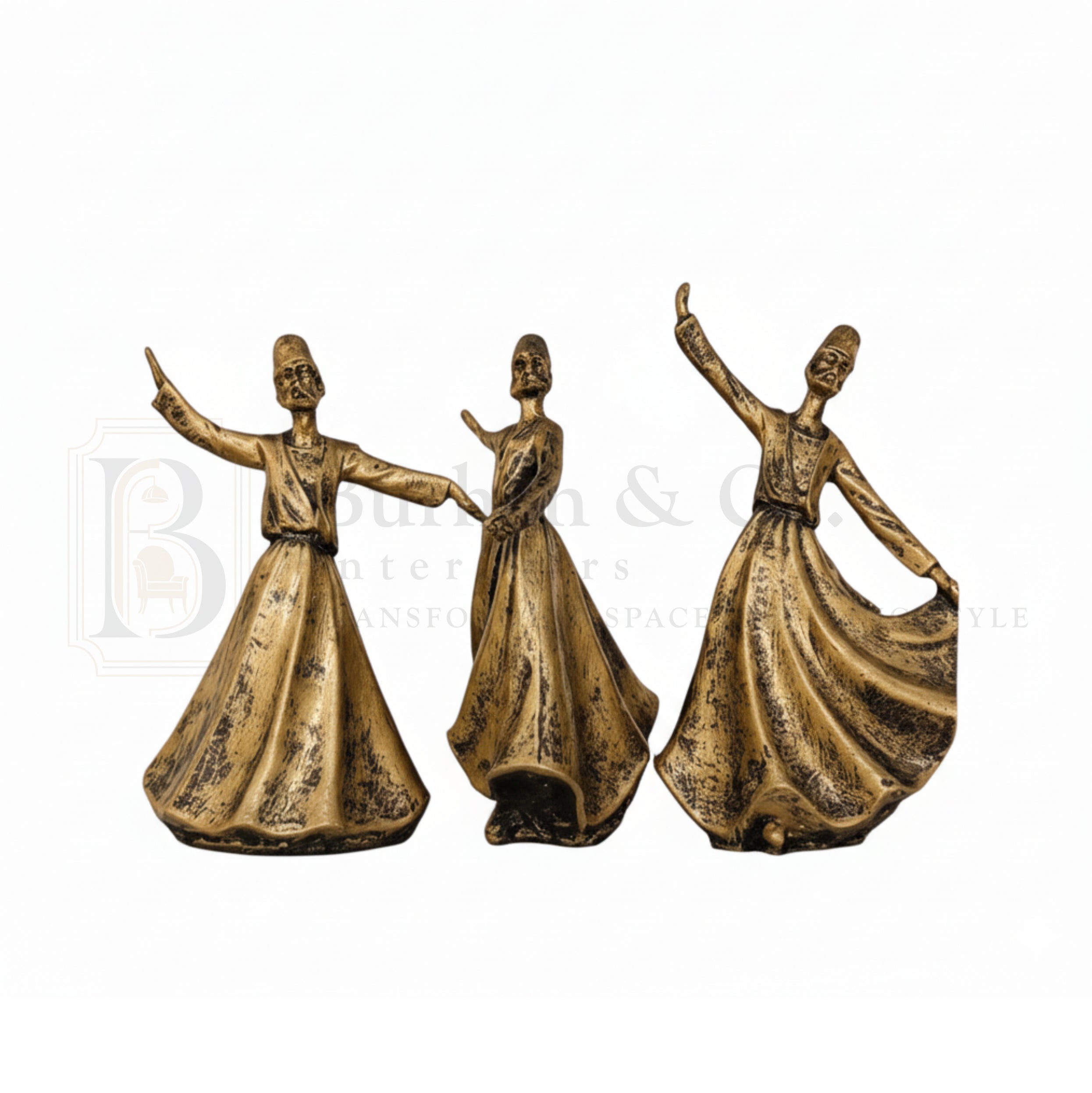 Whirling Dervishes Figurine 3 Piece Set Classic Modern Decor