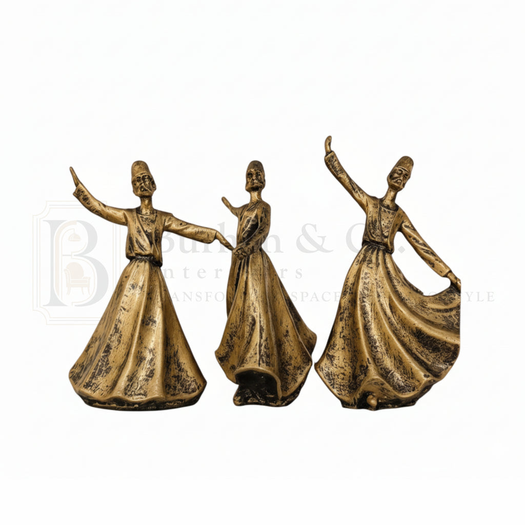 Whirling Dervishes Figurine 3 Piece Set Classic Modern Decor