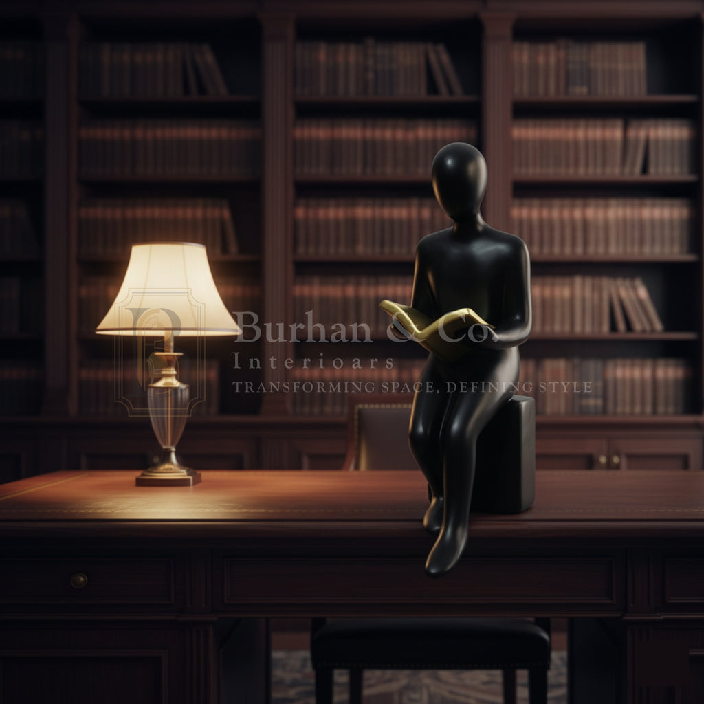 Abstract Man Reading Figurine