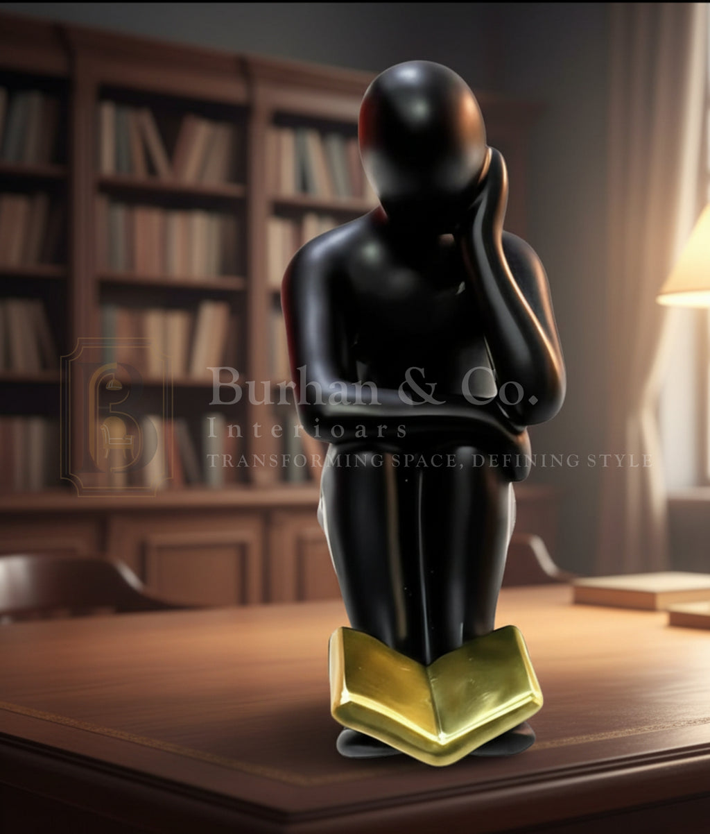 Abstract Reader statue with Golden Book