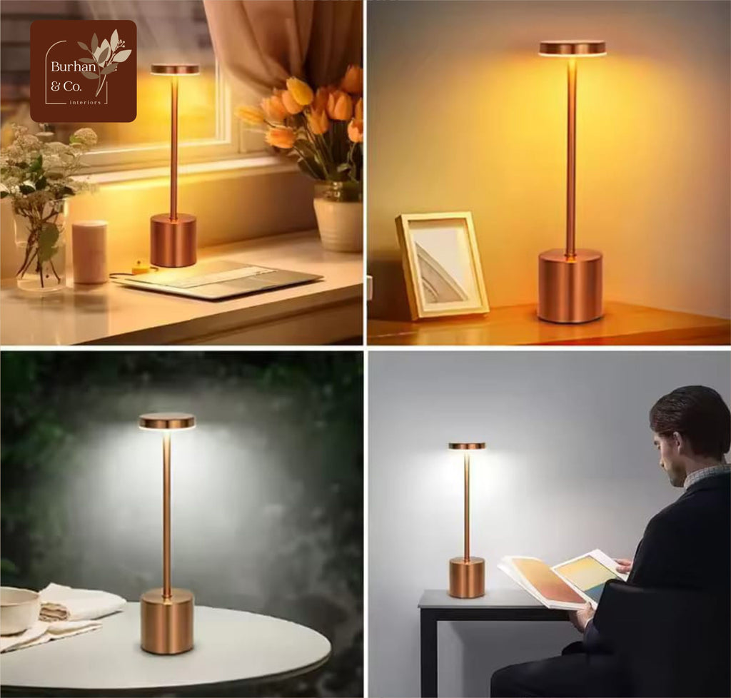 Modern LED Touch Desk Lamp – USB Rechargeable, Adjustable Brightness – Assorted Colours