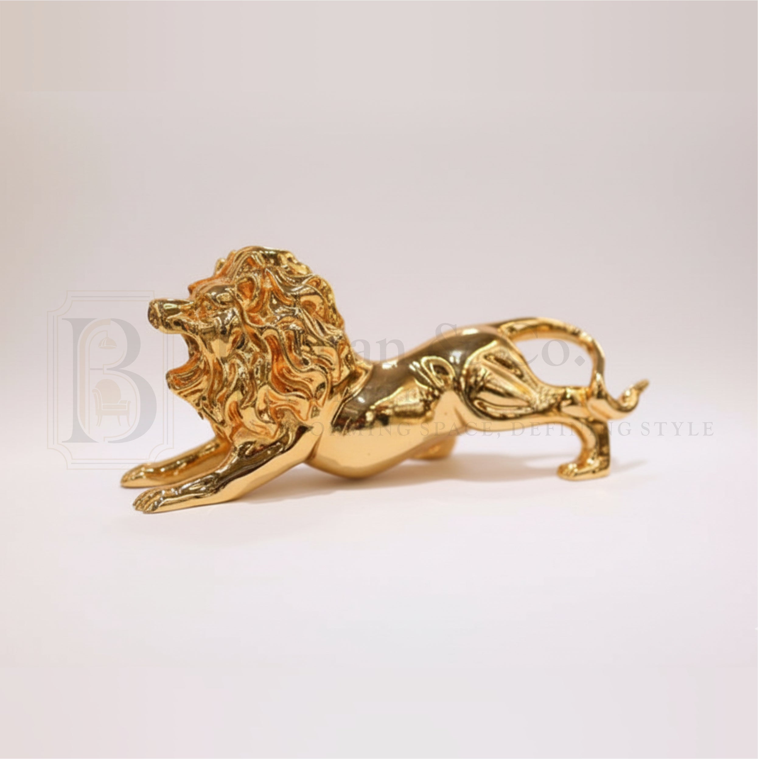 Golden Lion Statue Premium Decor