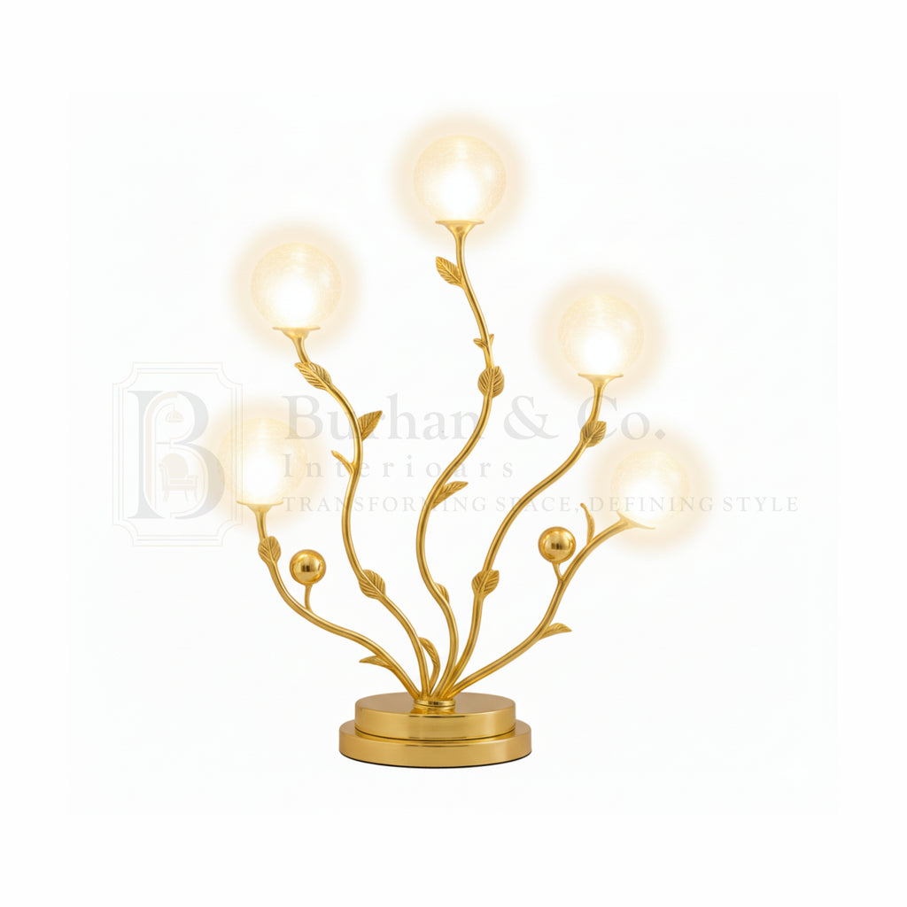 LUXURY Gold Branch Crystal Globe Lamp - Elegant Entryway Accent Light