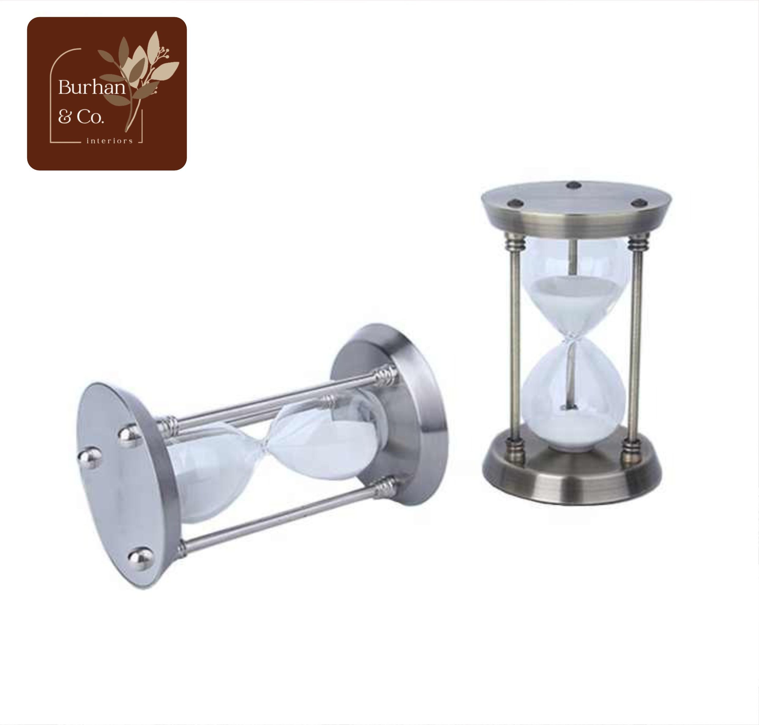 Hourglass Home Office Table Decoration Metal Sand glass for Club Hotel