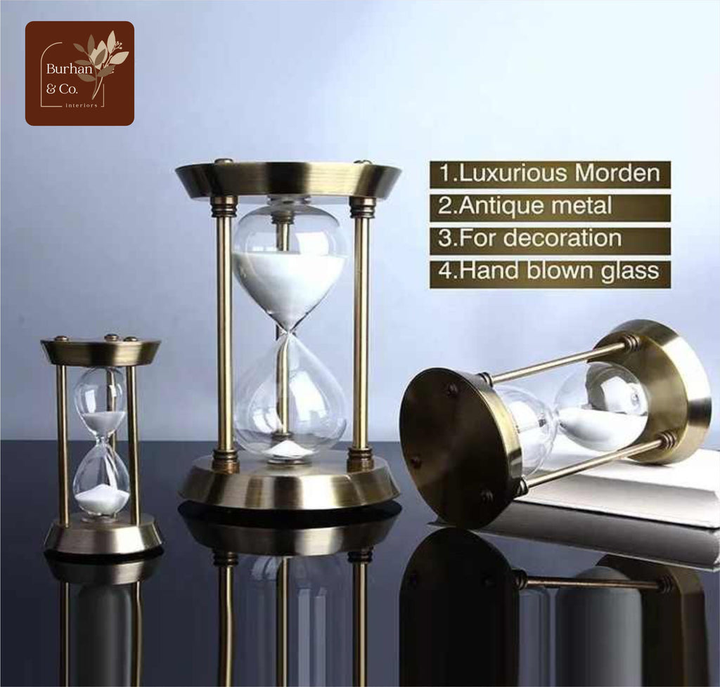 Hourglass Home Office Table Decoration Metal Sand glass for Club Hotel