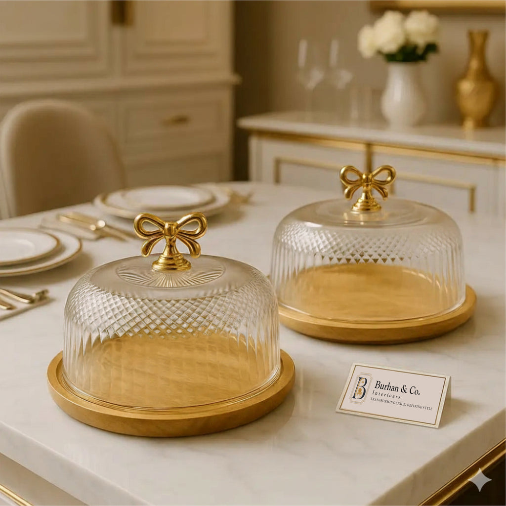 Bambo Wooden Base Dish with Acrylic Cover