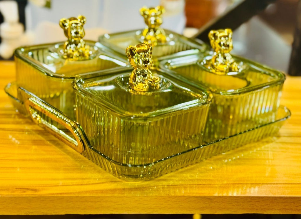 Serving Bowl Teddy Bear With Tray