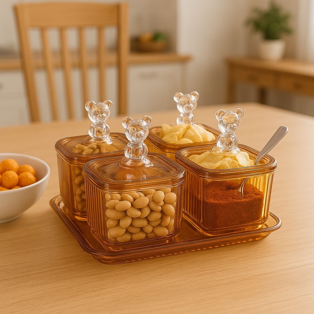 Serving Bowl Teddy Bear With Tray