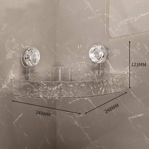 1PC Luxury Style Acrylic Corner Shelf Glacier Pattern Suction Cup