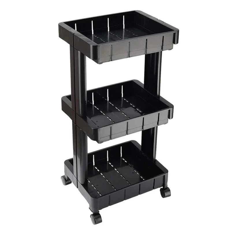 Multipurpose Plastic 3-Tier Storage Adjustable Trolley