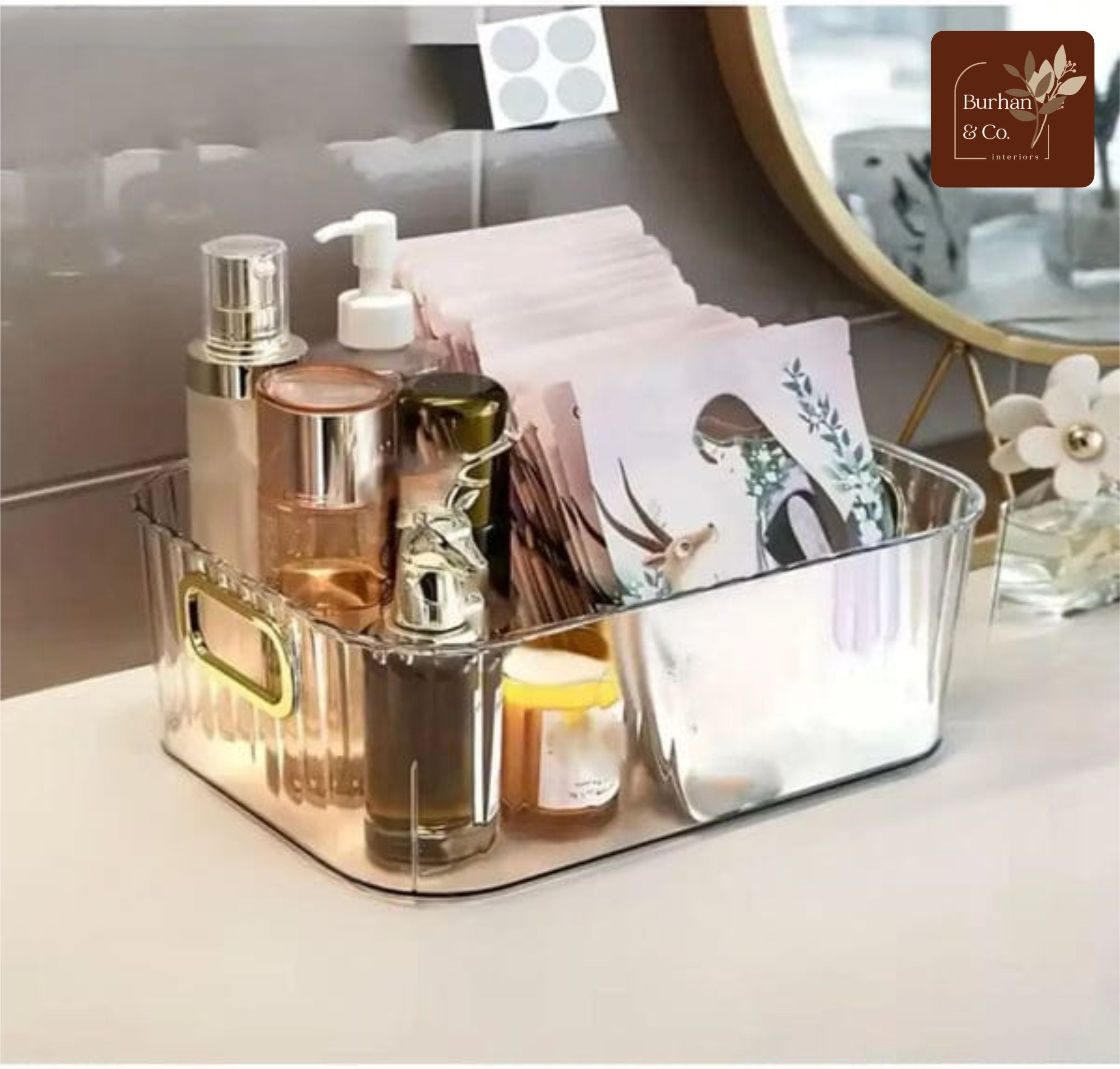 Clear Acrylic Desktop Organiser Basket