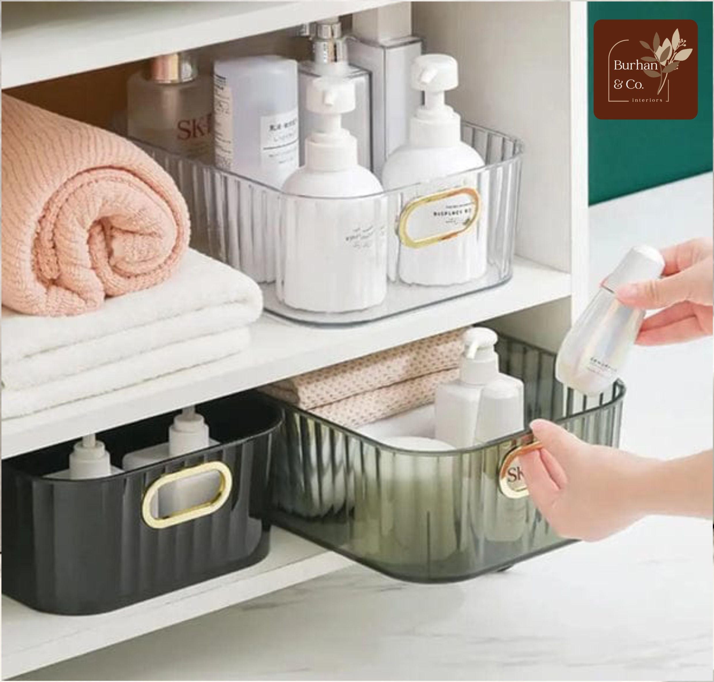 Clear Acrylic Desktop Organiser Basket