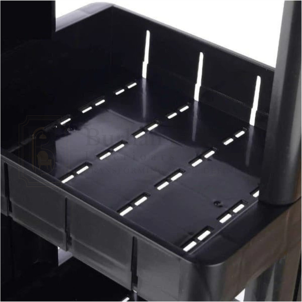 Multipurpose Plastic 3-Tier Storage Adjustable Trolley