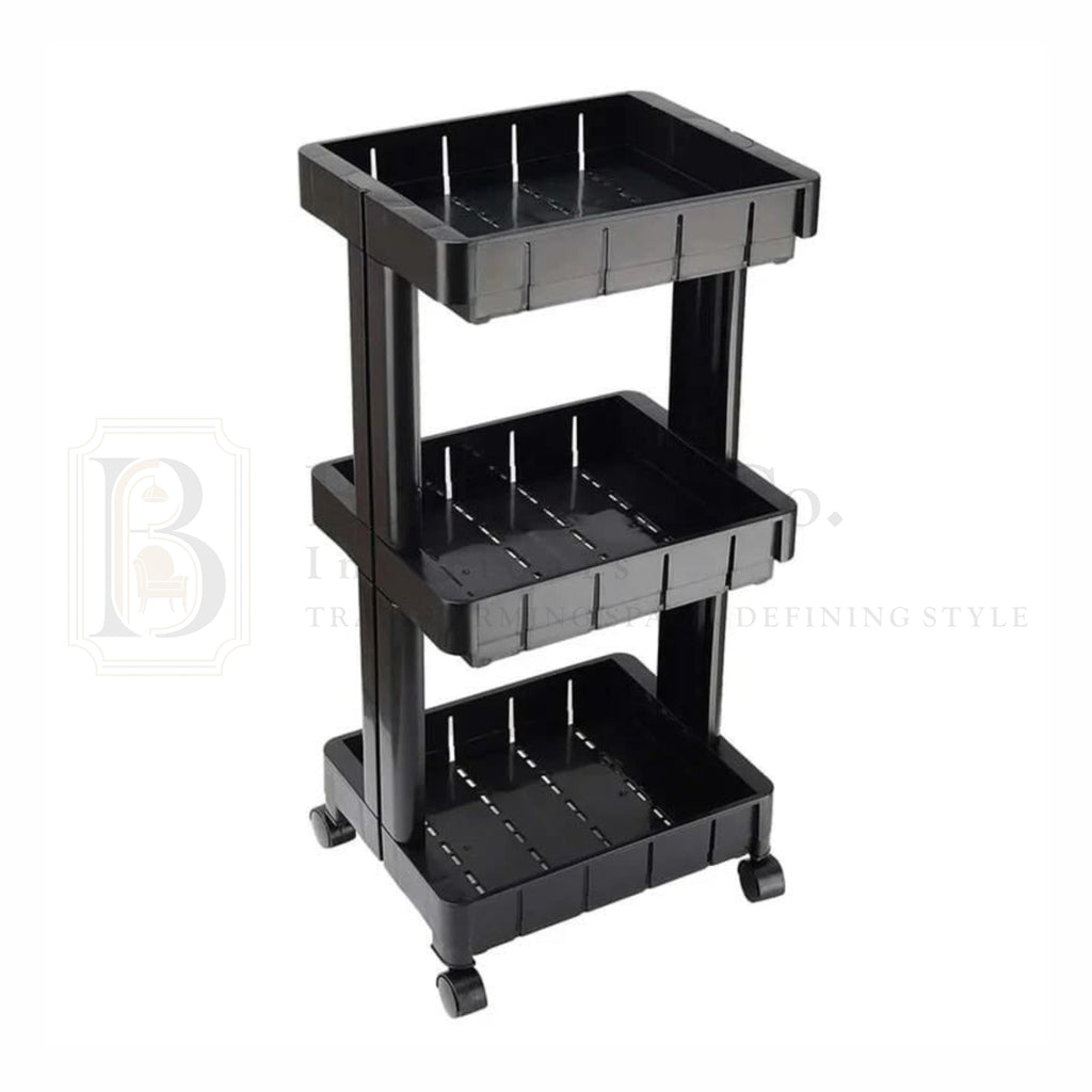 Multipurpose Plastic 3-Tier Storage Adjustable Trolley